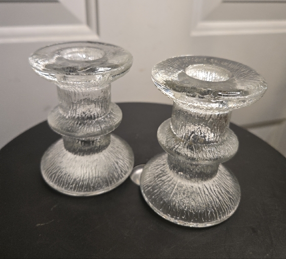 Iittala MCM Glass Candle Holders Set Of 2 - Picture 6 of 9